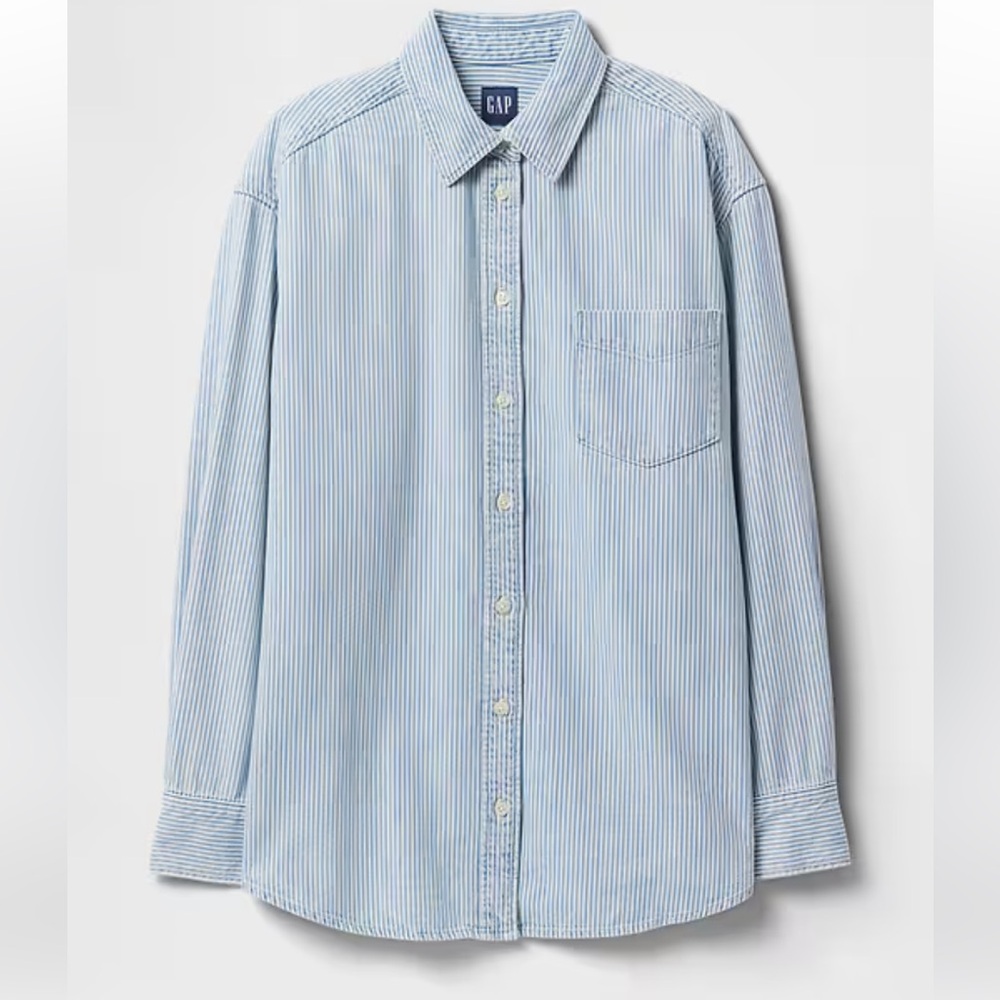 Gap denim striped big shirt